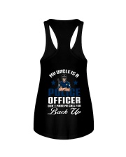 My uncle is a police Ladies Flowy Tank tile