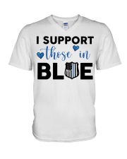 I SUPPORT THOSE IN BLUE V-Neck T-Shirt tile