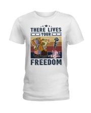 There lives your freedom Veteran Ladies T-Shirt tile
