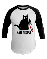 I HATE PEOPLE Baseball Tee tile