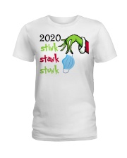Grinch Hand Christmas Ladies T-Shirt tile