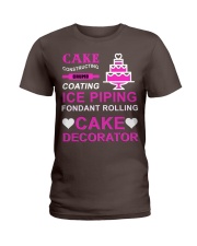 Cake constructing Ladies T-Shirt tile