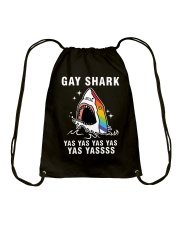 Gay Shark Yay yay yay Drawstring Bag tile