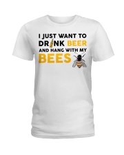 I JUST WANT TO DRINK BEER Ladies T-Shirt tile