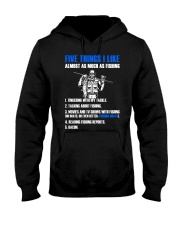 Five things i like almost as much as fishing Hooded Sweatshirt tile