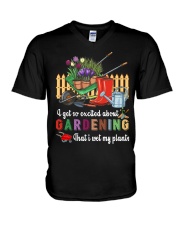 I'm so excited about gardening V-Neck T-Shirt tile