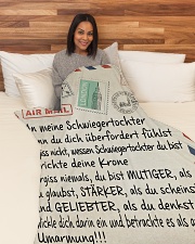 Schwiegertochter - Schwiegermutter Large Fleece Blanket - 60" x 80" aos-coral-fleece-blanket-60x80-lifestyle-front-05