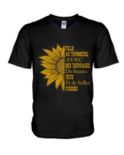 sunflower T-shirt - to girl with tatoos V-Neck T-Shirt thumbnail