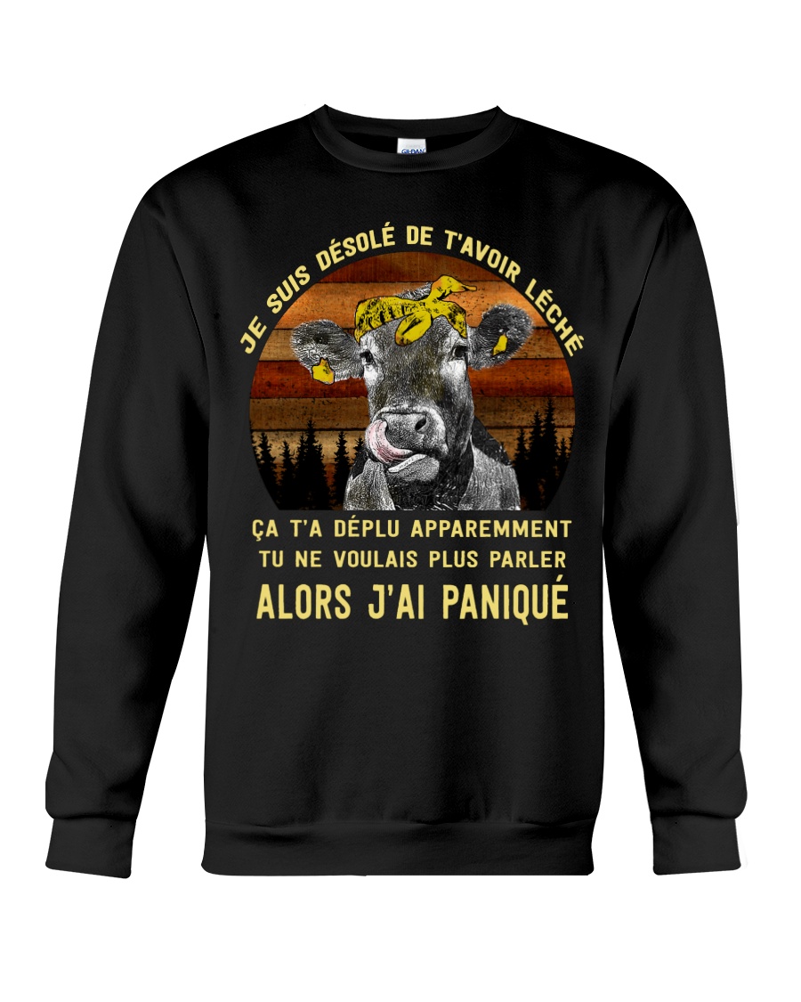 cow mug - I'm sorry I licked you french vs Crewneck Sweatshirt