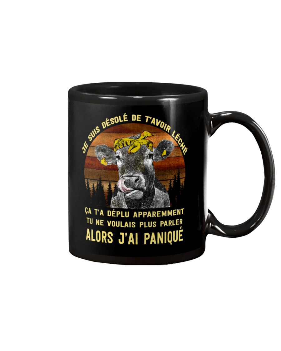cow mug - I'm sorry I licked you french vs Mug