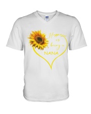 sunflower T-shirt - being a Nana V-Neck T-Shirt thumbnail