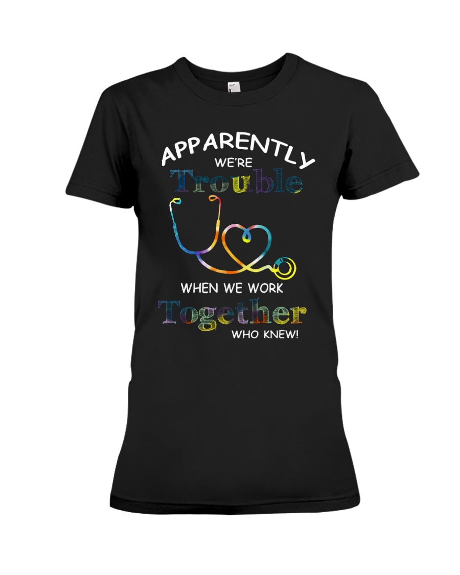 medical mug - we're trouble Premium Fit Ladies Tee