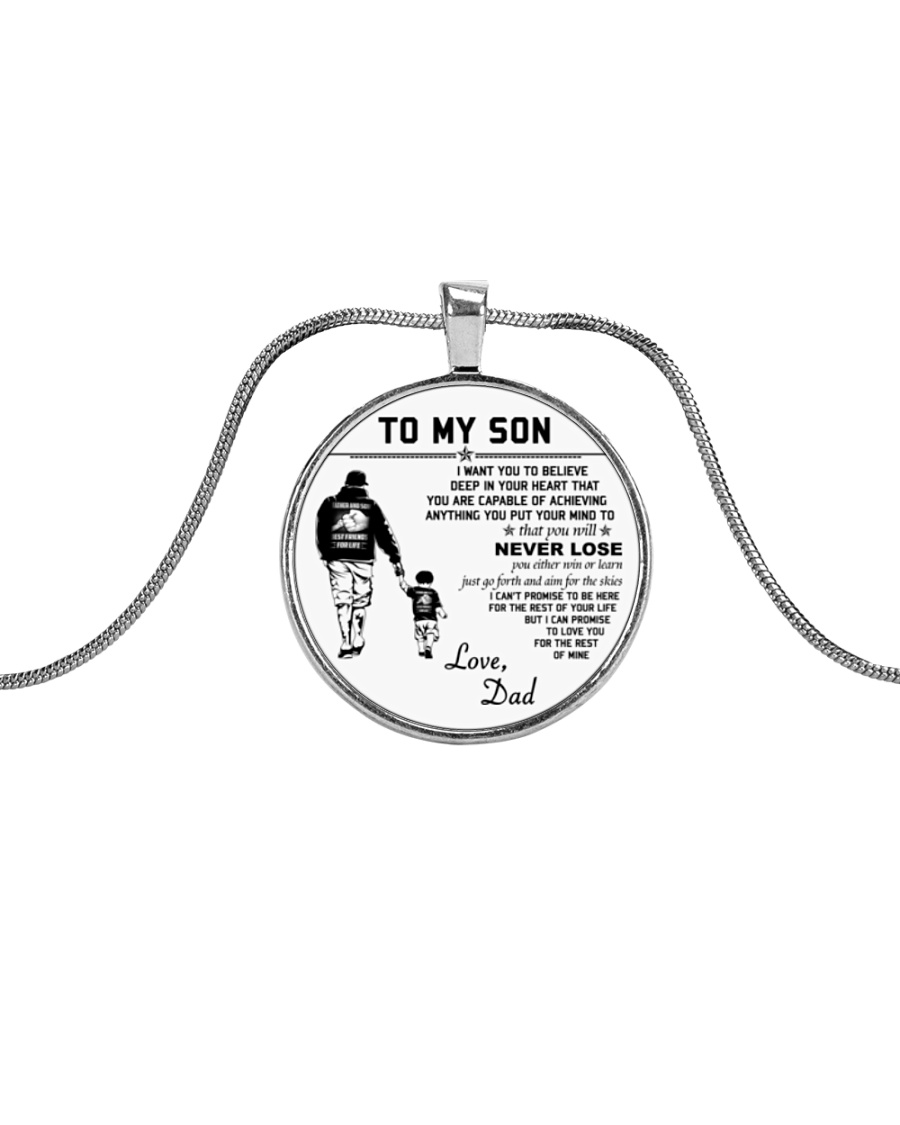 Make it the meaningful message to your son Metallic Circle Necklace