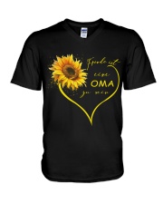sunflower T-shirt - being a Nana german vs V-Neck T-Shirt thumbnail