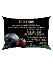 American football pillow - Mom to son - Never los Rectangular Pillowcase back