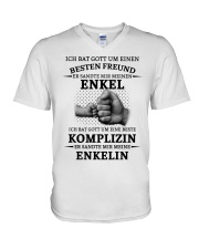 family T-shirt - I asked God German vs V-Neck T-Shirt thumbnail