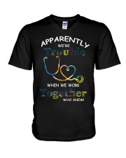 medical T-shirt - we're trouble V-Neck T-Shirt thumbnail