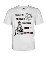 Firefighter Poster V-Neck T-Shirt thumbnail