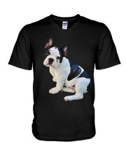 Frenchie French Bulldog Photo Novelty Gift Men Wom V-Neck T-Shirt thumbnail