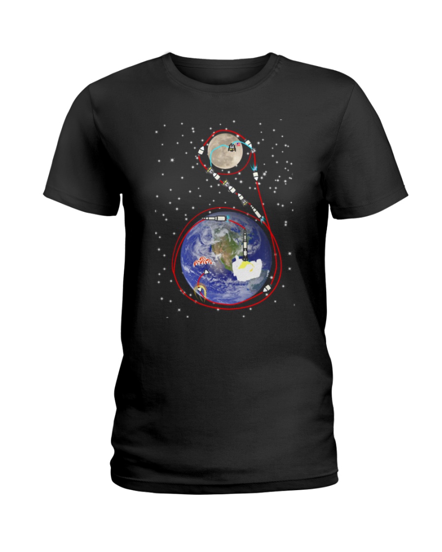 Apollo 11 in one simple cartoon Ladies T-Shirt