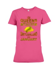 SWITZERLAND-GOLD-QUEES-JANUARY Premium Fit Ladies Tee thumbnail