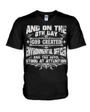 ON 8TH DAY ENVIRONMENTAL OFFICER JOB SHIRTS V-Neck T-Shirt thumbnail