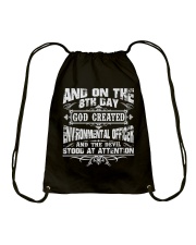 ON 8TH DAY ENVIRONMENTAL OFFICER JOB SHIRTS Drawstring Bag thumbnail