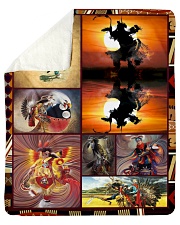 Native American Pattern Blanket - Pow Wow Sherpa Fleece Blanket tile