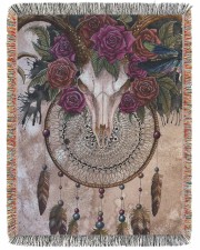 Native American Pattern Blanket - White Buffalo 60x80 - Woven Blanket tile