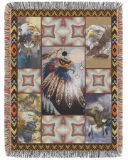 Native American Pattern Blanket - Eagle 60x80 - Woven Blanket tile