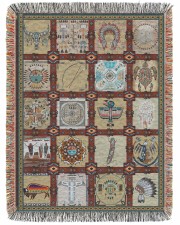 Native American Pattern Blanket 60x80 - Woven Blanket tile