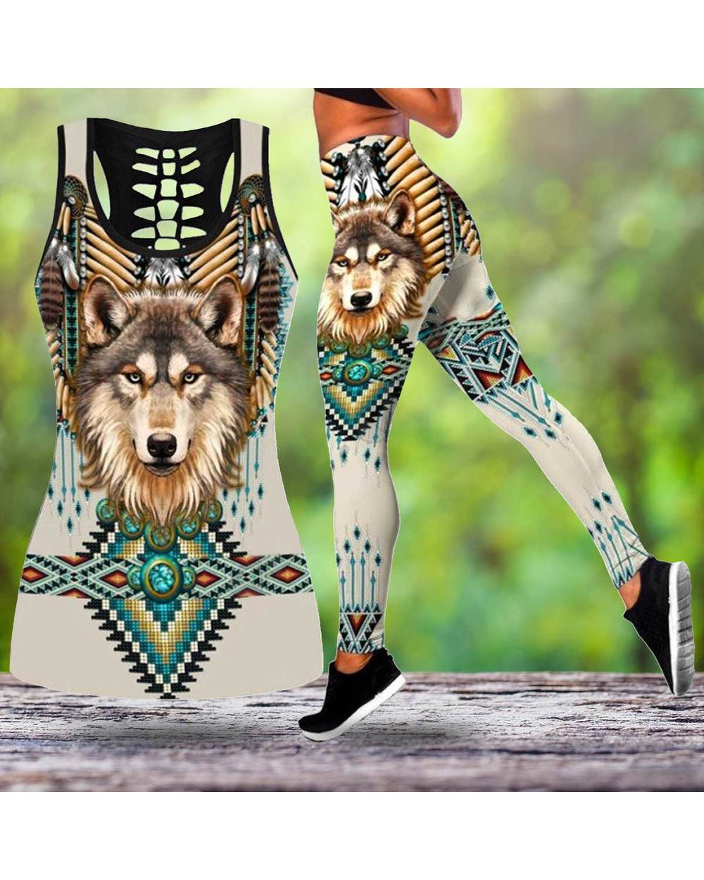 Native Wolf 3D All Over Printed Legging Tank top Suit sexy Yoga Fitness Soft Legging VG06 618653f5a1a78b002b770972