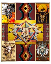 Native American Pattern Blanket - White Buffalo Fleece Blanket - 50" x 60" front
