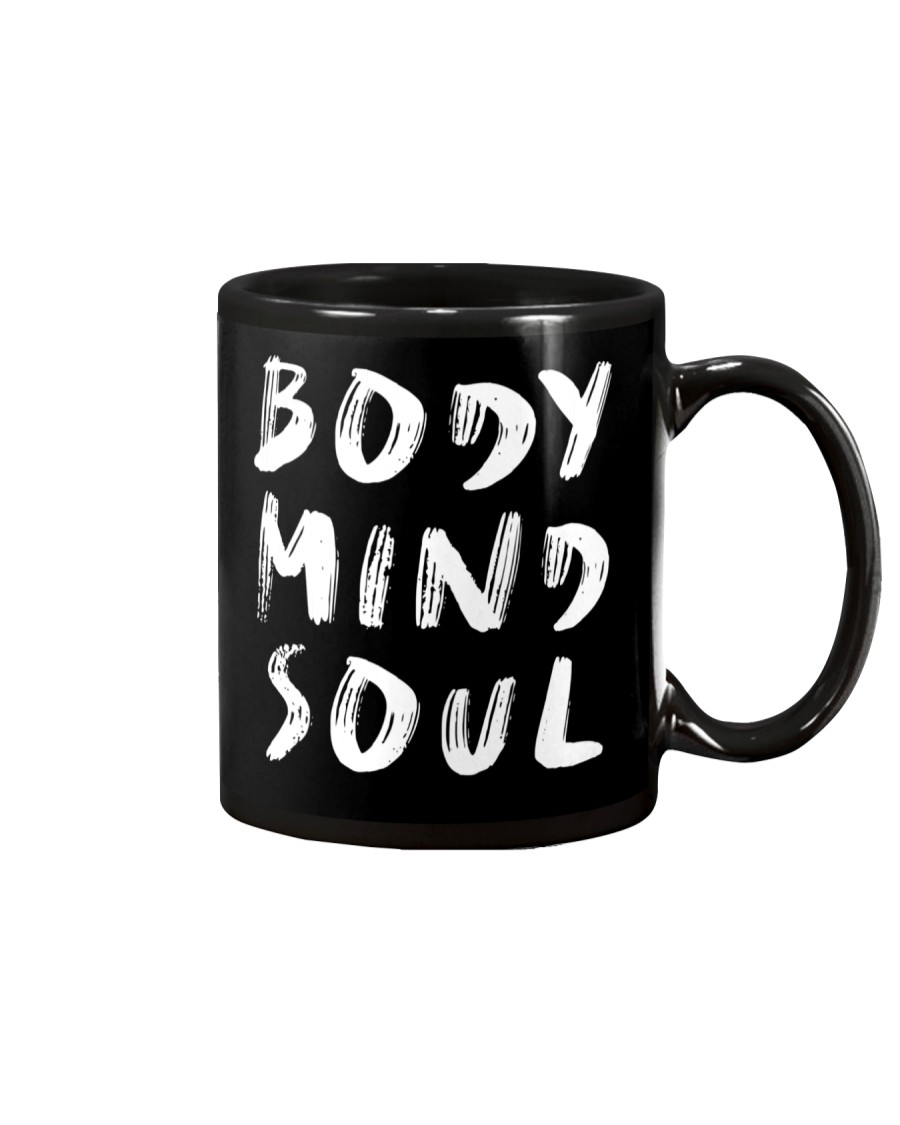 Yoga Body Mind Soul Black Mug Mug