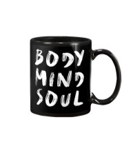 Yoga Body Mind Soul Black Mug Mug front