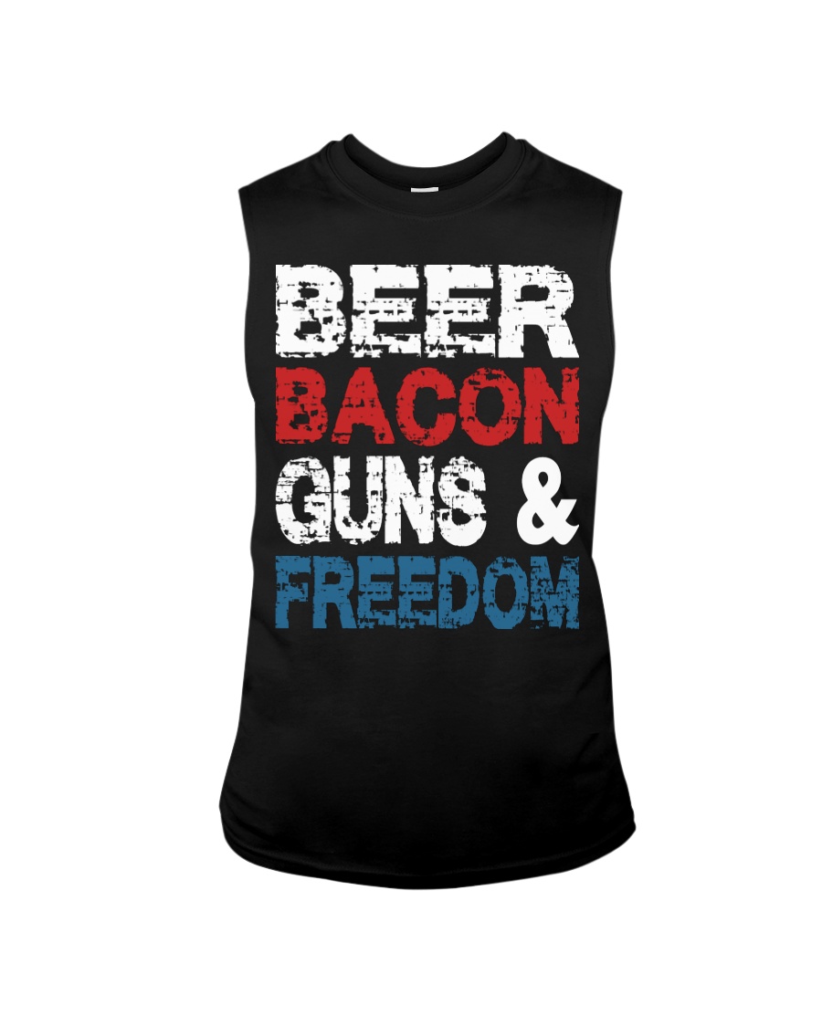 Beer Bacon Guns And Freedom Tank Top Sleeveless Tee
