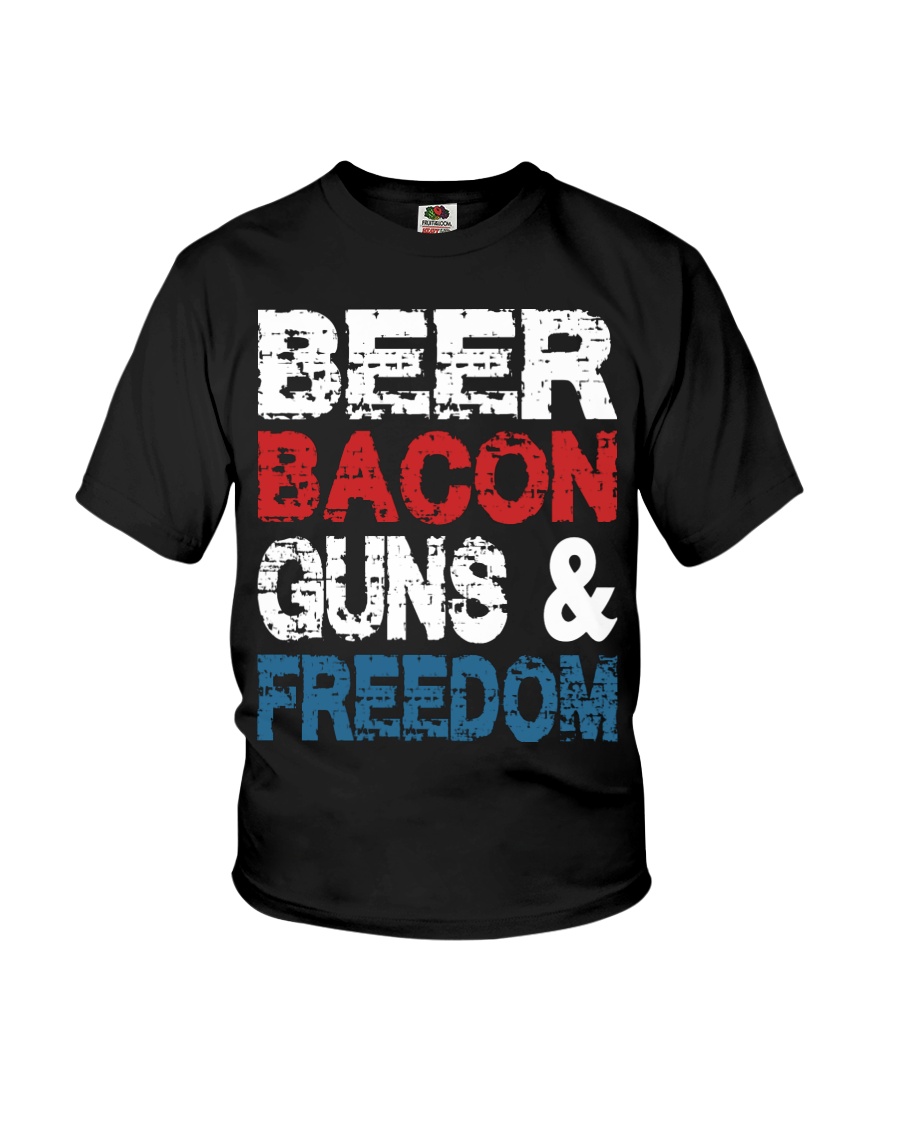 Beer Bacon Guns And Freedom Tank Top Youth T-Shirt