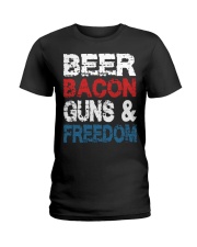 Beer Bacon Guns And Freedom Tank Top Ladies T-Shirt thumbnail