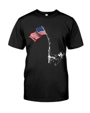 Creative American FLag with Fishing Rod Premium Fit Mens Tee tile