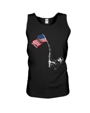 Creative American FLag with Fishing Rod Unisex Tank tile