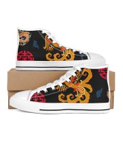 Dragon Phoenix Pattern Classic Men's High Top White Shoes inside-left-outside-left