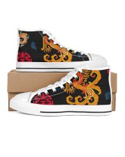 Dragon Phoenix Pattern Classic Men's High Top White Shoes inside-right-outside-right