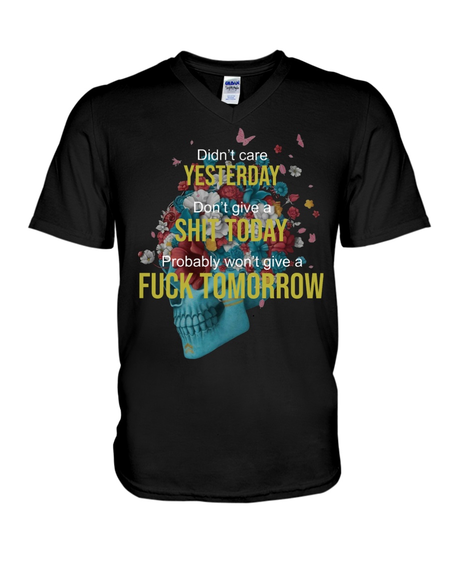 Life - Skull and Tattoo V-Neck T-Shirt