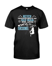 NEVER UNDERESTIMATE AN OLD MAN WHO LOVES SKIING T- Premium Fit Mens Tee thumbnail