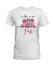 In October We Wear Pink Dachshund T shirt Ladies T-Shirt tile