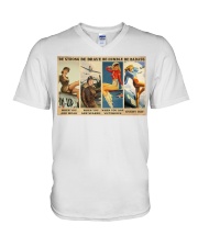 Be strong be brave be humble be badass V-Neck T-Shirt tile