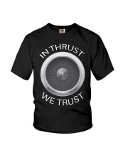 In Thrust We Trust Pilot Airplane Engine Youth T-Shirt tile