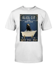 Black Cat bath soap Classic T-Shirt tile