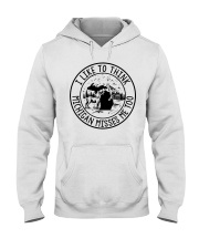 I like to think Michigan misses me too T shirt Hooded Sweatshirt tile