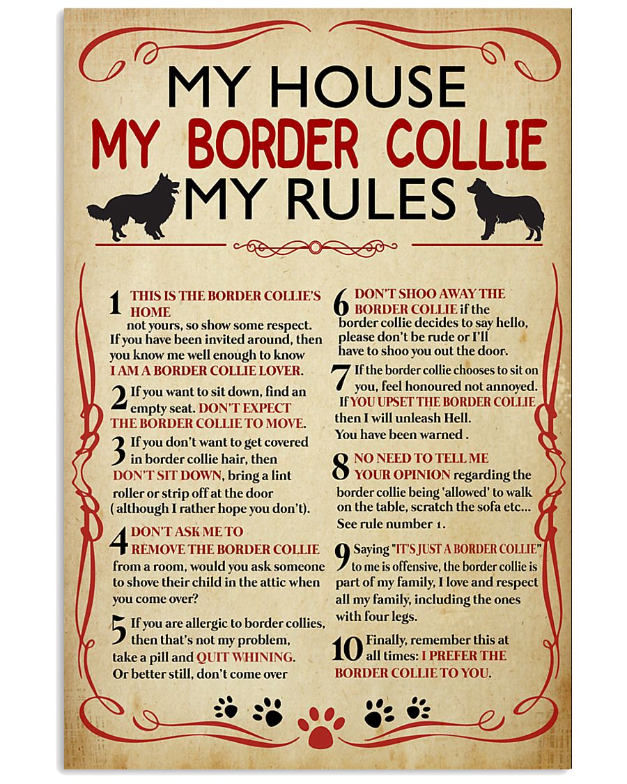 My House My Border Collie My Rules 16x24 Poster